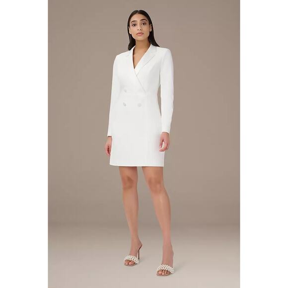 Adrianna Papell Crepe Tuxedo Sheath Dress Women’s Size 2 Ivory Cocktail NWT - Picture 2 of 10